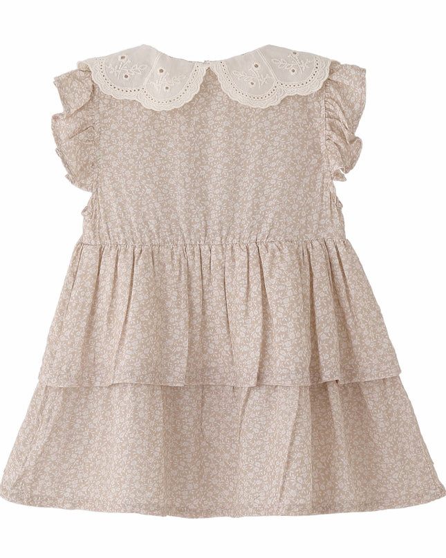 kids atelier banblu Cream Floral Tiered Dress