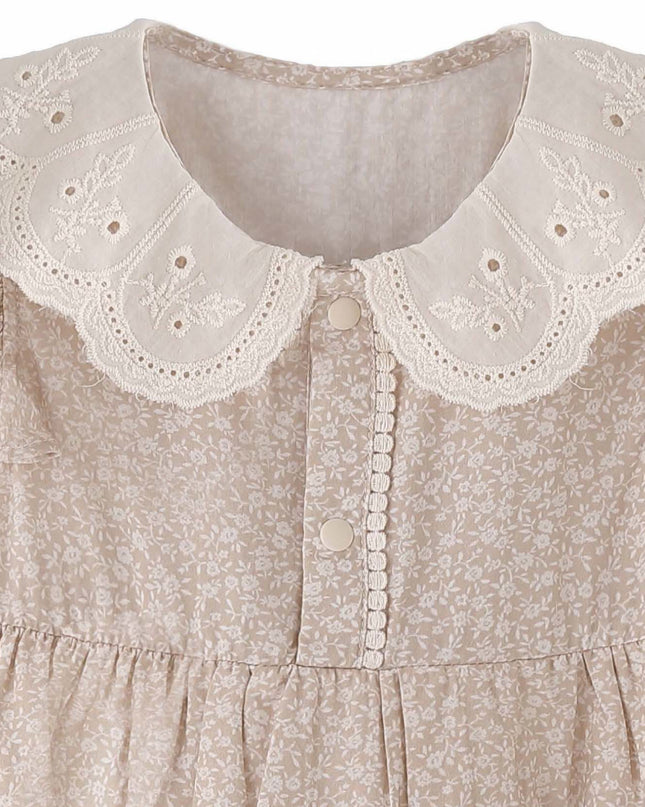 kids atelier banblu Cream Floral Tiered Dress