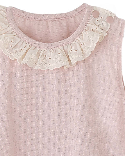 kids atelier banblu Pink Lace Skirt Set