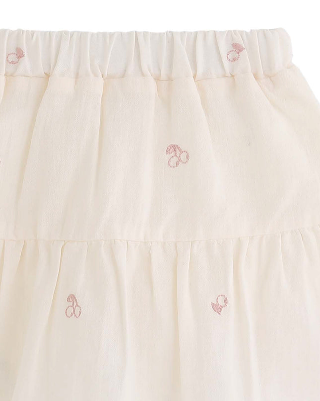 kids atelier banblu Pink Lace Skirt Set