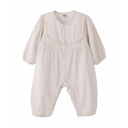 kids atelier banblu Cream Lace Dot Romper
