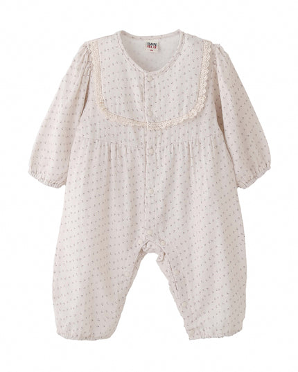 kids atelier banblu Cream Lace Dot Romper