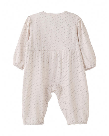 kids atelier banblu Cream Lace Dot Romper