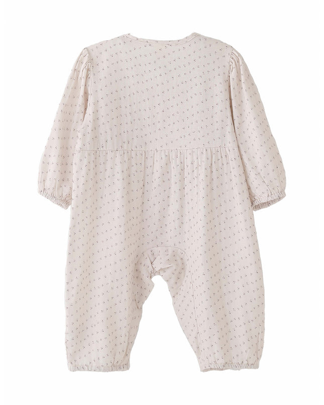 kids atelier banblu Cream Lace Dot Romper