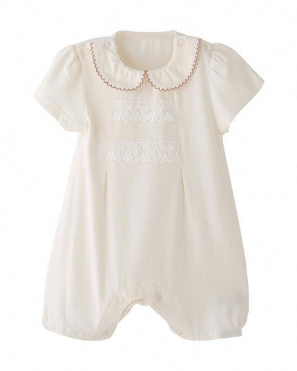 kids atelier banblu Cream Lace Collar Romper