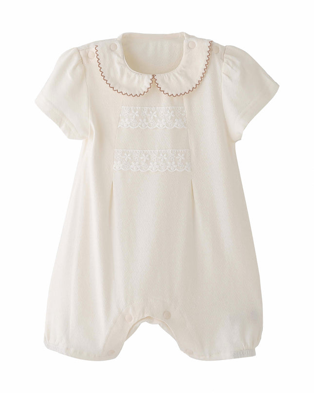 kids atelier banblu Cream Lace Collar Romper