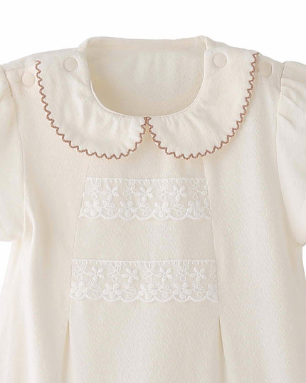 kids atelier banblu Cream Lace Collar Romper