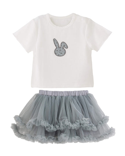 kids atelier banblu Gray Bunny Tulle Set