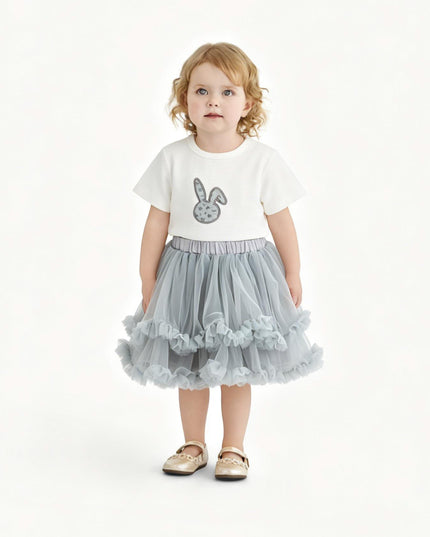kids atelier banblu Gray Bunny Tulle Set