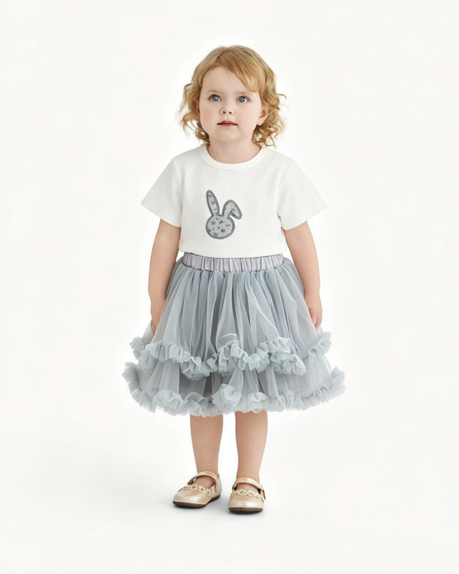 kids atelier banblu Gray Bunny Tulle Set