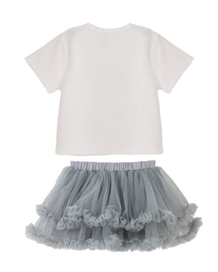 kids atelier banblu Gray Bunny Tulle Set