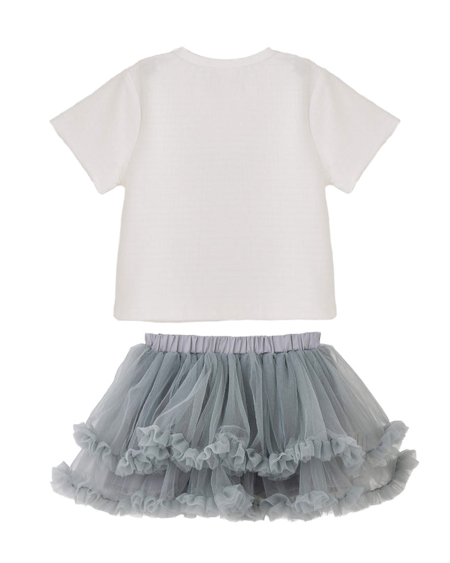 kids atelier banblu Gray Bunny Tulle Set