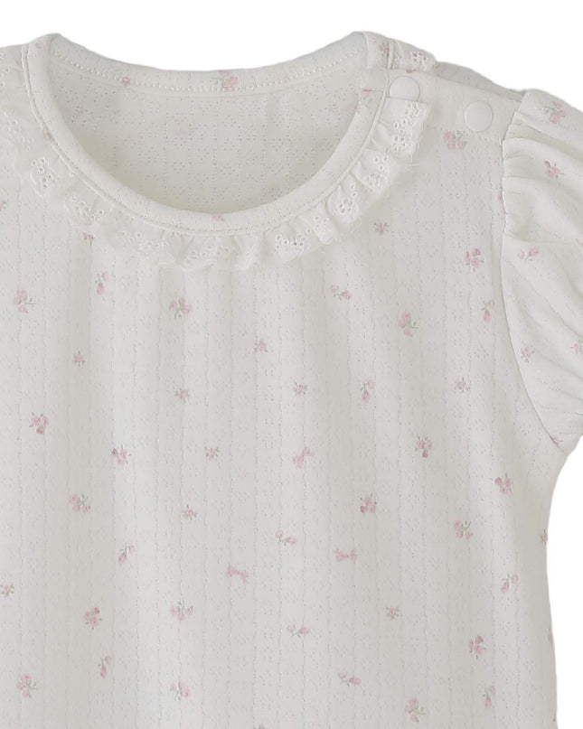 kids atelier banblu Pink Floral Puff Set