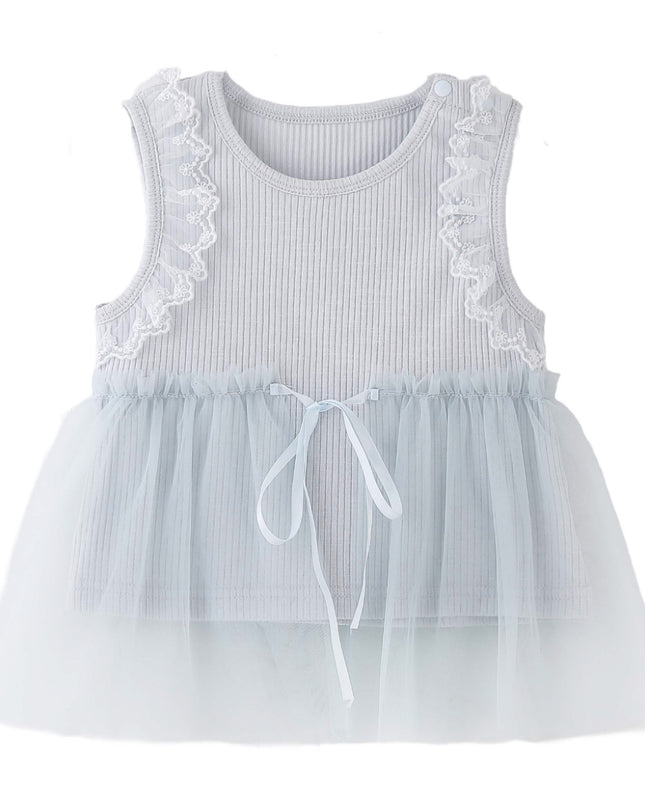 kids atelier banblu Blue Lace Tulle Dress