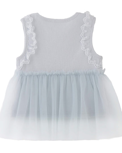 kids atelier banblu Blue Lace Tulle Dress