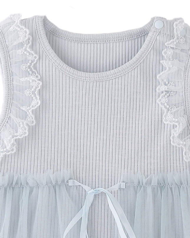 kids atelier banblu Blue Lace Tulle Dress