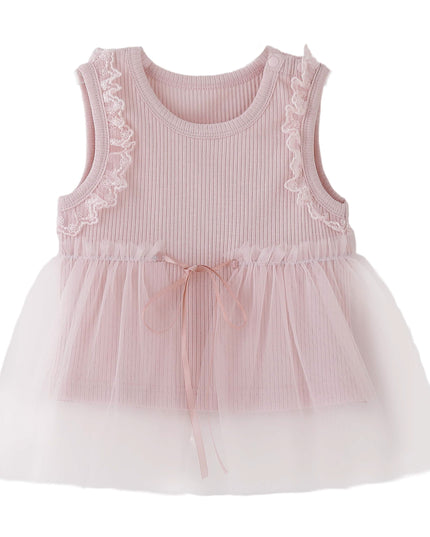 kids atelier banblu Pink Lace Tulle Dress