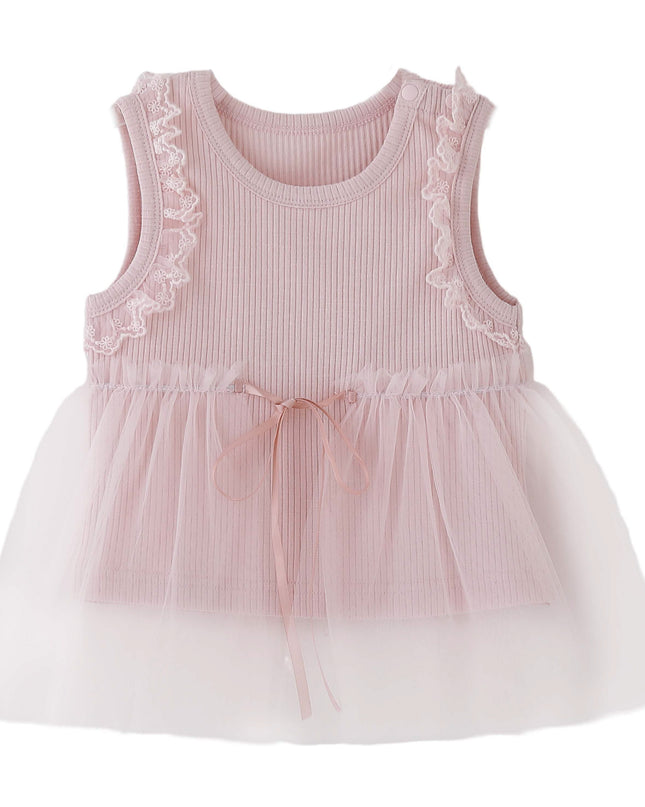 kids atelier banblu Pink Lace Tulle Dress