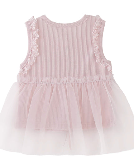 kids atelier banblu Pink Lace Tulle Dress