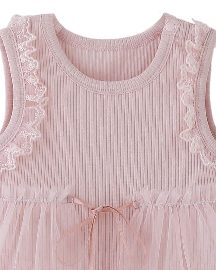 kids atelier banblu Pink Lace Tulle Dress