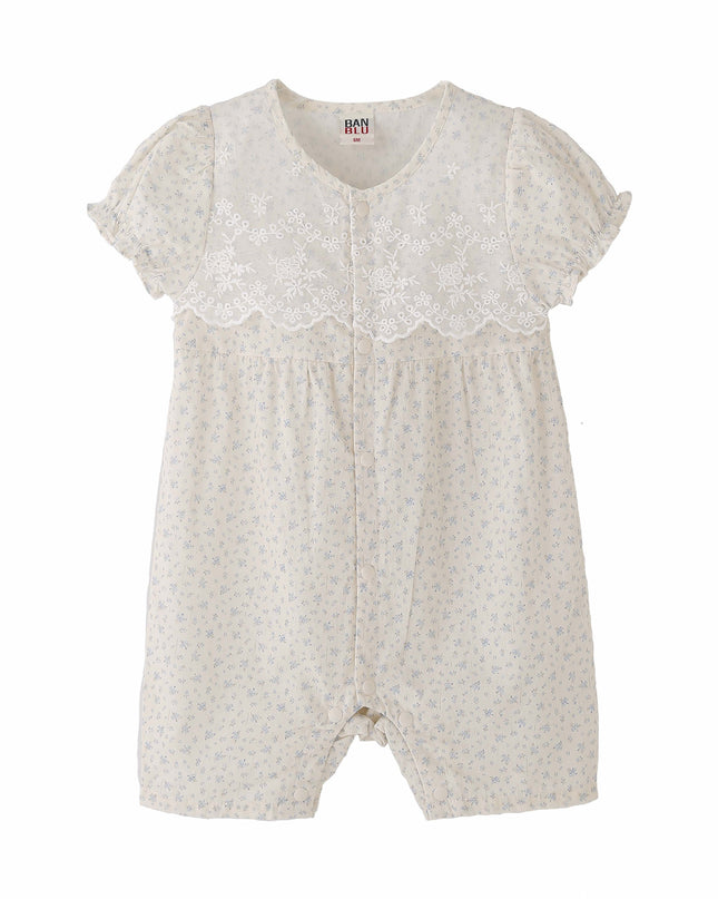 kids atelier banblu Cream Lace Blossom Romper