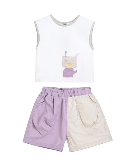 kids atelier banblu White Robot Graphic Set