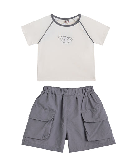 kids atelier banblu Gray Dog Pocket Set