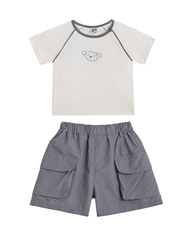 kids atelier banblu Gray Dog Pocket Set