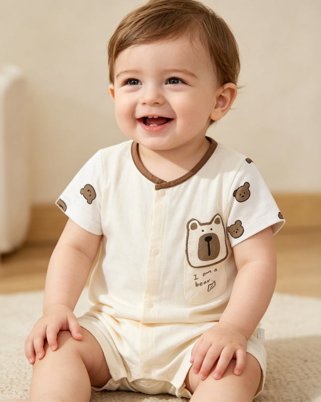 kids atelier banblu Cream Bear Romper
