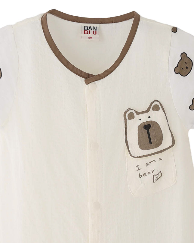 kids atelier banblu Cream Bear Romper