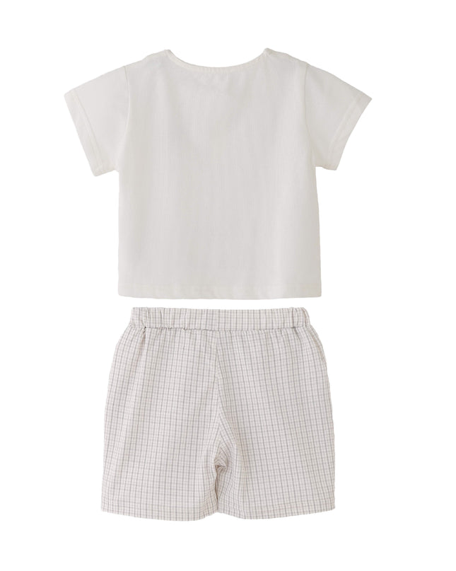 kids atelier banblu White Dog Bow Set
