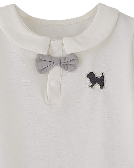 kids atelier banblu White Dog Bow Set