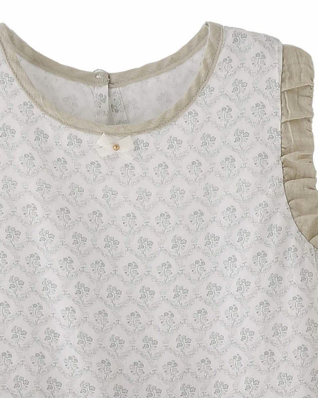 kids atelier banblu Beige Ruffle Set