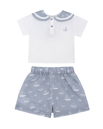 kids atelier banblu Blue Sailboat Collar Set