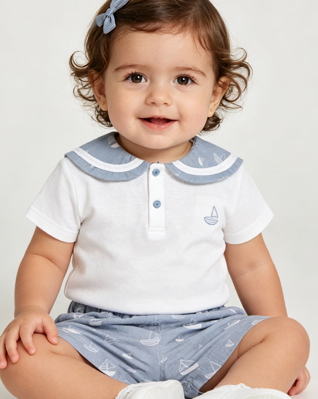 kids atelier banblu Blue Sailboat Collar Set