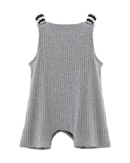 kids atelier banblu Gray Rib Pocket Romper