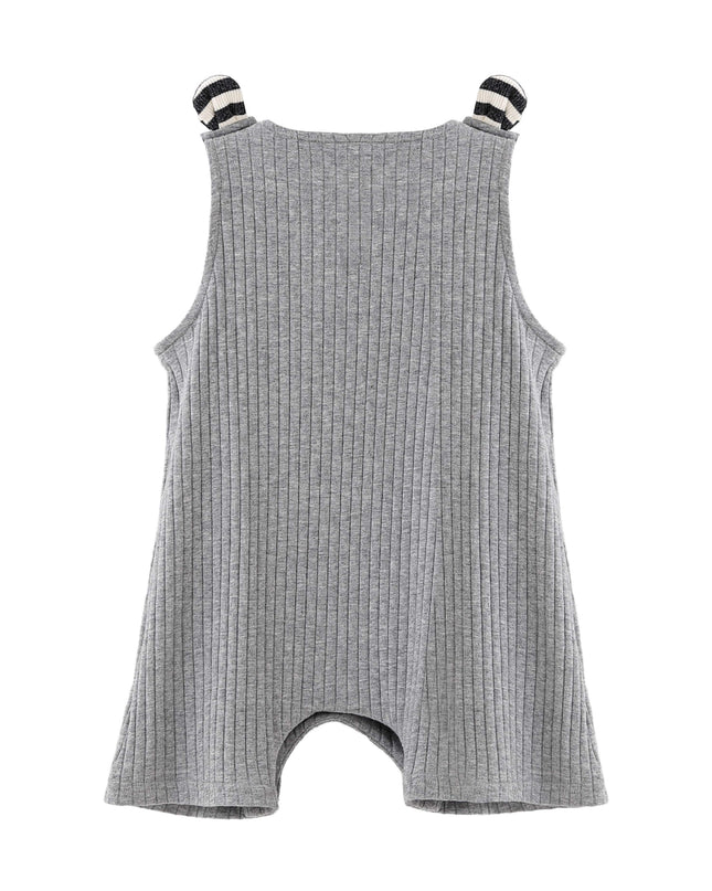 kids atelier banblu Gray Rib Pocket Romper