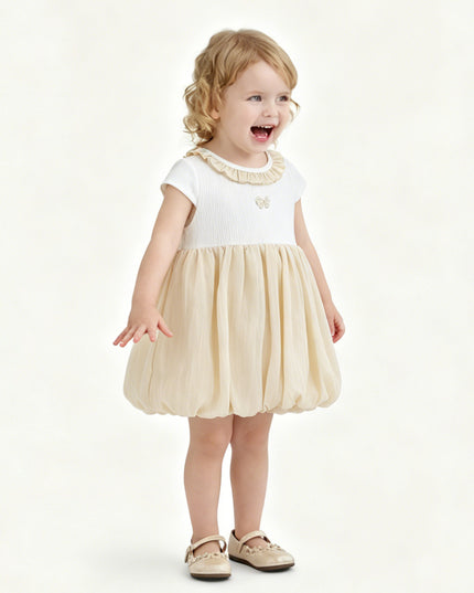 kids atelier banblu Beige Bow Balloon Dress