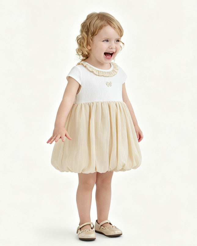 kids atelier banblu Beige Bow Balloon Dress