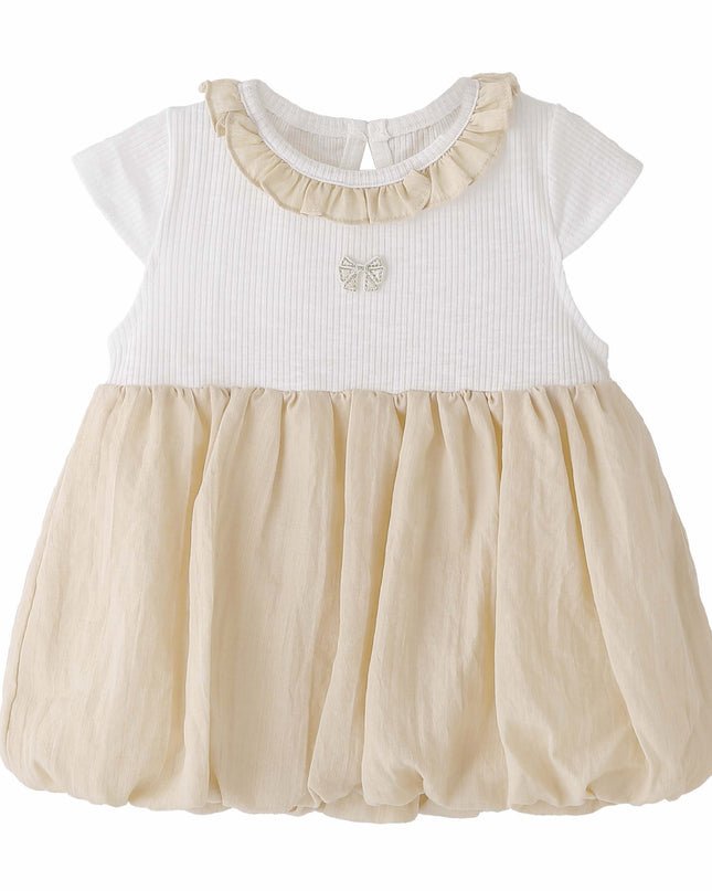 kids atelier banblu Beige Bow Balloon Dress