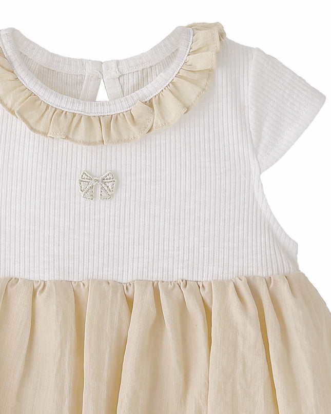 kids atelier banblu Beige Bow Balloon Dress