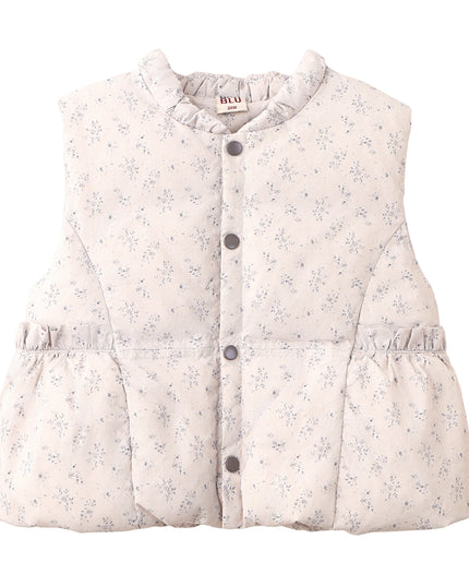 kids atelier banblu Cream Floral Quilted Vest