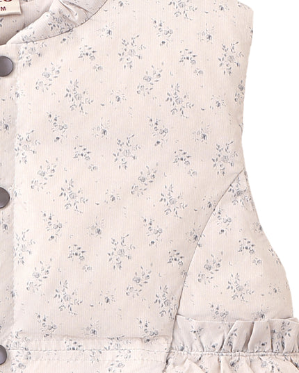kids atelier banblu Cream Floral Quilted Vest
