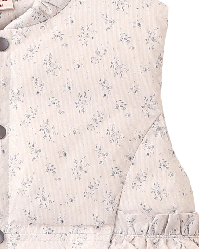 kids atelier banblu Cream Floral Quilted Vest