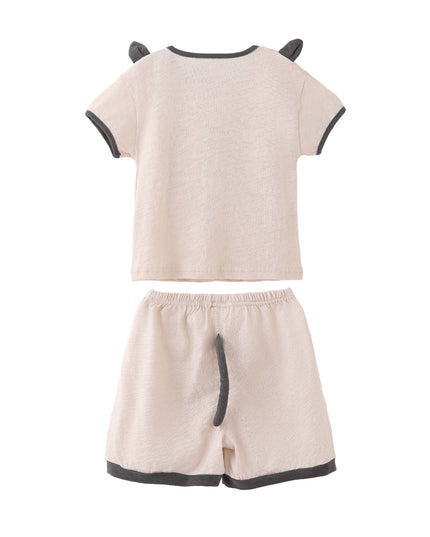 kids atelier banblu kids atelier banblu Beige Cat Pajama Set