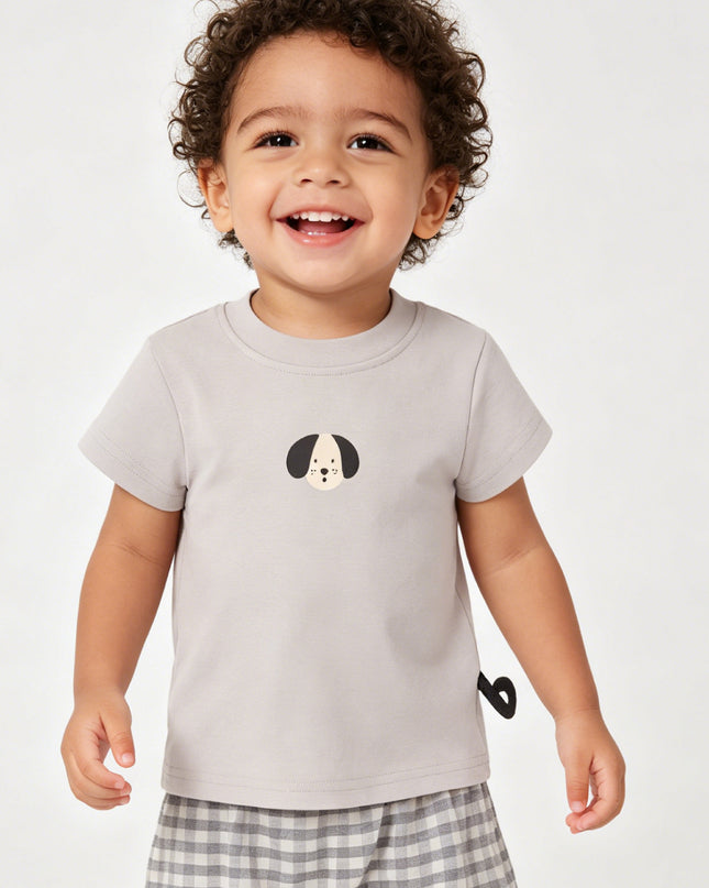 kids atelier banblu Grey Dog Short Set