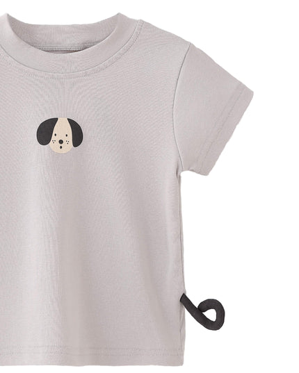 kids atelier banblu Grey Dog Short Set