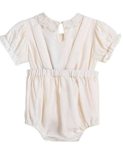 Cream Romper with Lace Detail