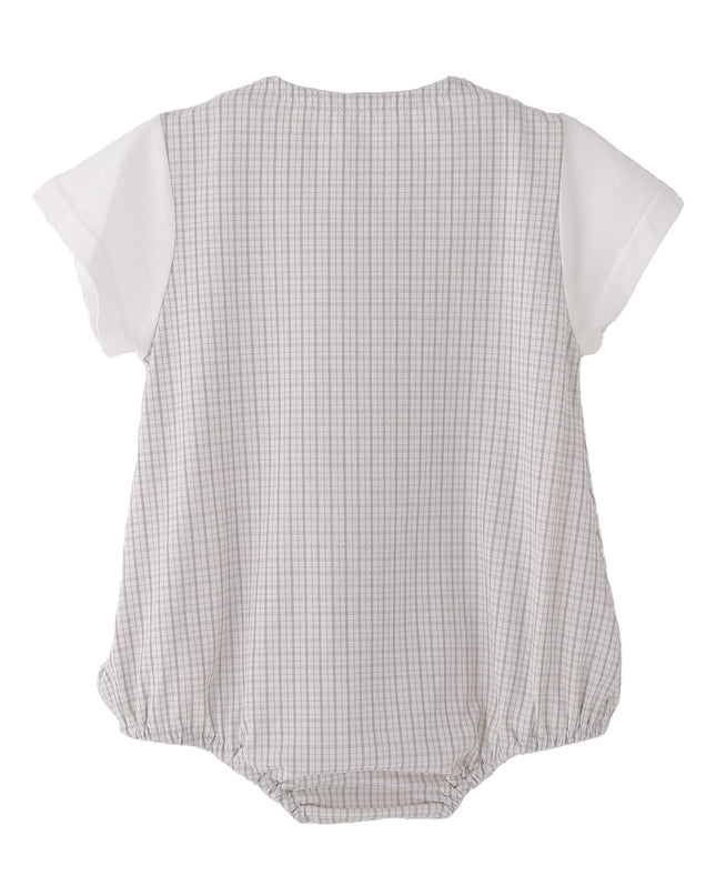 kids atelier banblu Gray Check Bow Romper