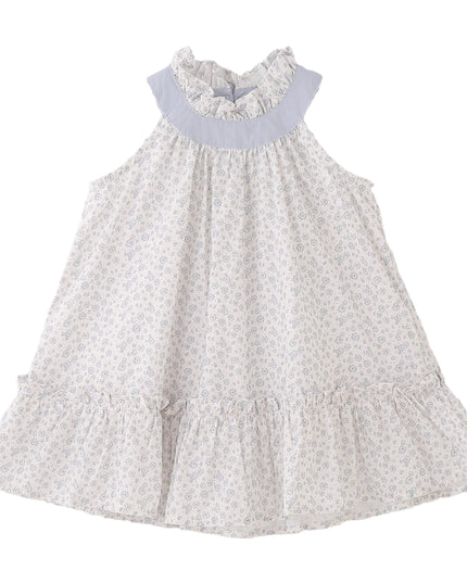 kids atelier banblu Blue Floral Ruffle Dress